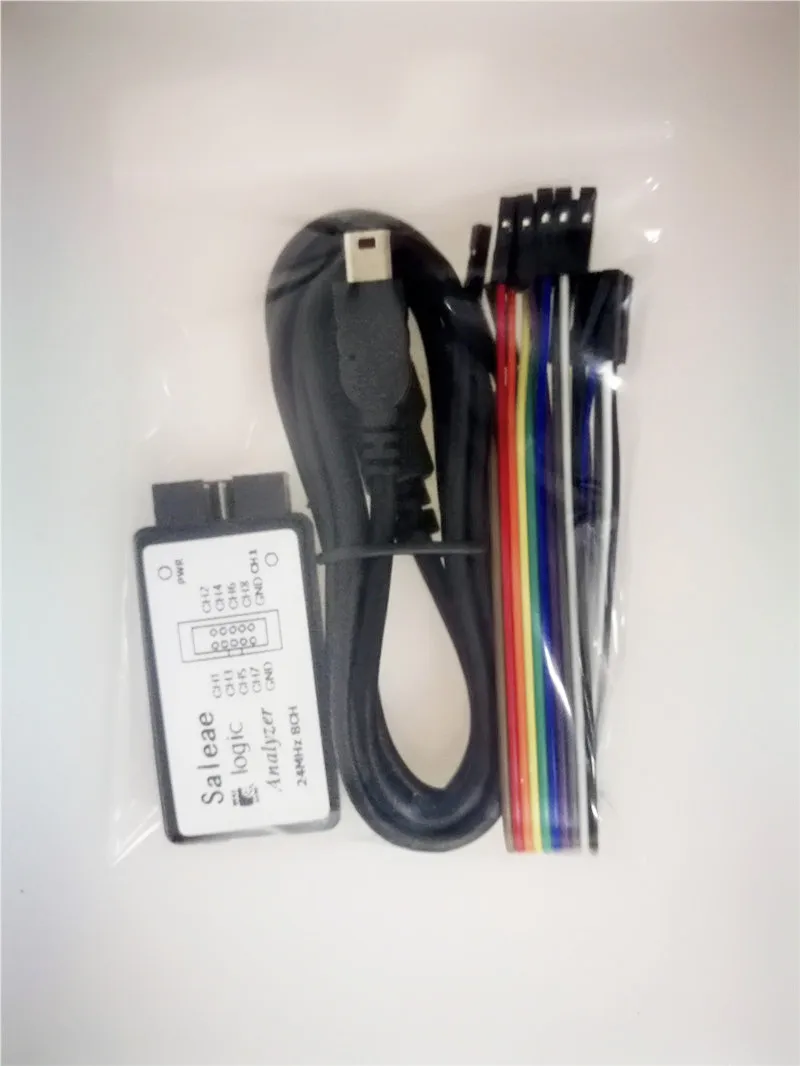

Newest USB SALEAE 24M 8CH logic Analyzer 24M 8 Channel Buffer Support 1.1.16 Data Line