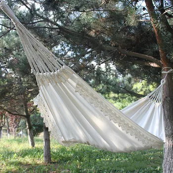 

Single Person Outdoor Hanging Hammock Durable Swing Canvas Hammock Leisure Sleeping Bed Hamak 200*80cm
