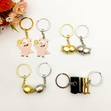 

Fuuny Lovely Mini Pig KeyChain Key Ring Cute Gift Keyring Charm Decoration Keyfob Gifts for Couple Best Gift for Valentine's Day