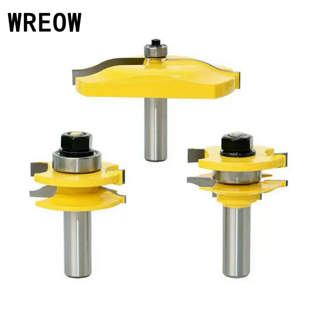 

3pcs 1/2 Shank Router Bits Set Woodworking Cutter Fit hand-making Door & Drawer Panel Milling Cutters Wood Trimming Cutter Tool