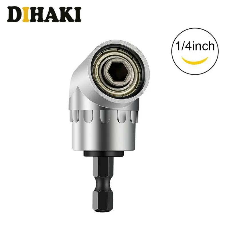 

105 Degrees 1/4" Hex Shank Extension Angle Driver Screwdriver Socket Holder Adaptor Adjustable Power Electric Drill bit Tools