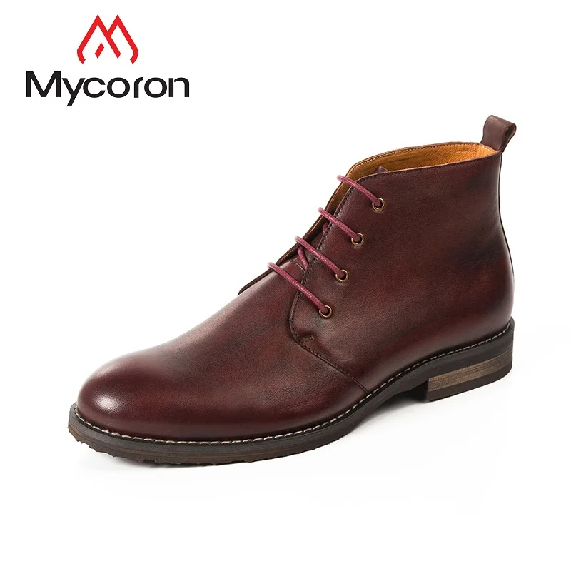 MYCORON/Новое поступление кожаные мужские ботинки модная брендовая мужская обувь в
