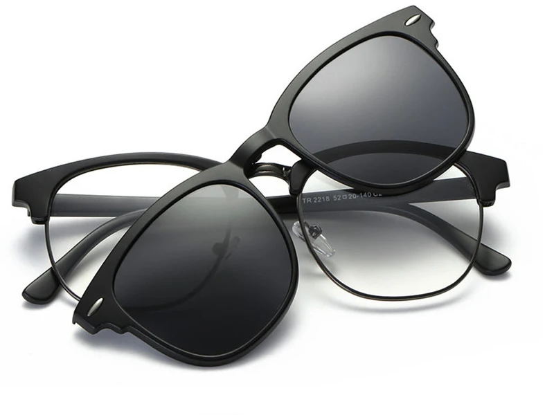 Прямоугольник Стиль магнитный зажим на Солнцезащитные очки для женщин мужской магнитный зажим на Для мужчин Солнцезащитные очки для