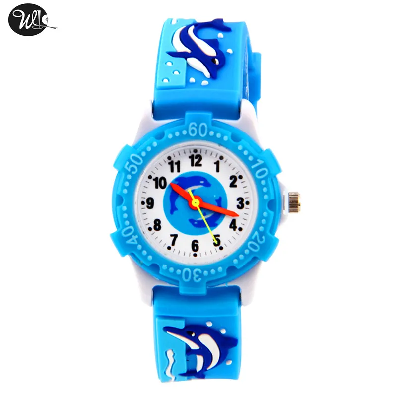 

2019 Children's Cartoon Quartz Boy Watch Children's Student 3D Anime Sports Watch Girl Dolphin Birthday Gift Watch