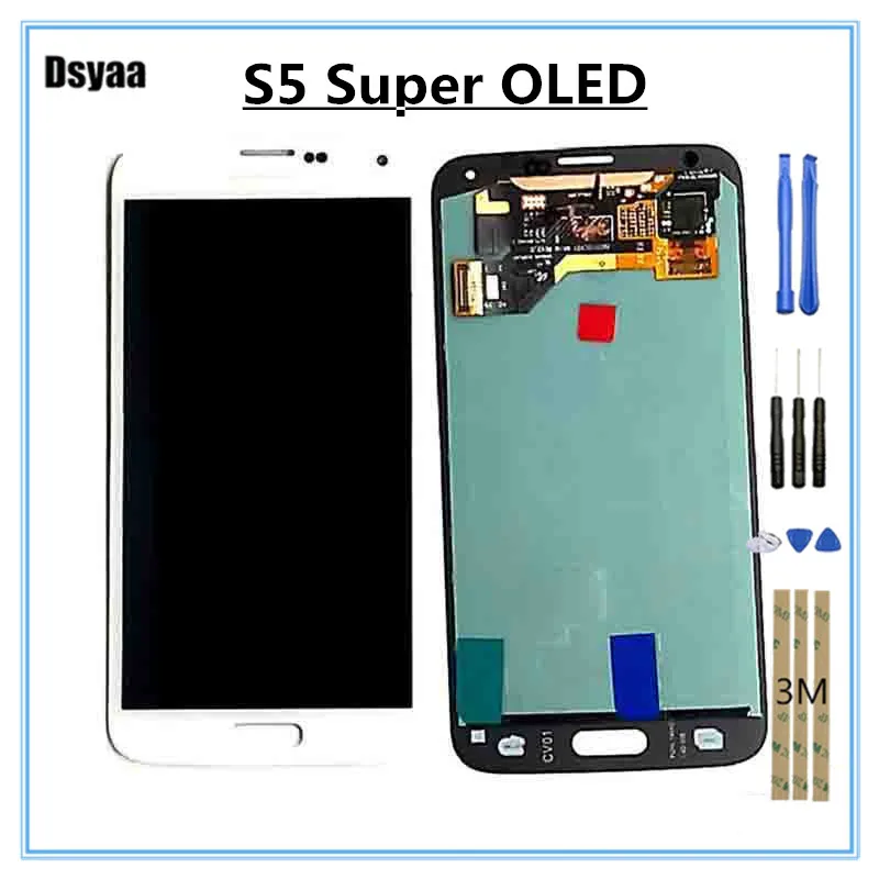 

5.1 Inch Super Oled for Samsung S5 LCD G900F G900 Disaplay LCD Screen Touch Digitizer Assembly with Free 3M Sticker and Tools