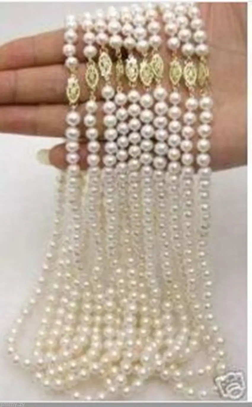 

Hot sale Free Shipping>>>>>wholesale 10pcs 7-8 MM white Cultured Pearl Necklace 18