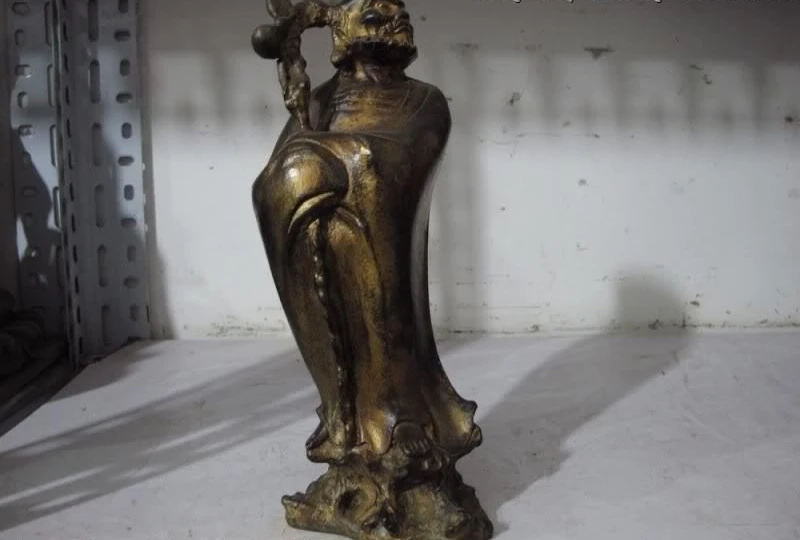 

Tibet Folk classic Old Copper Bronze Buddhism Damour DaMo founder Buddha Statue