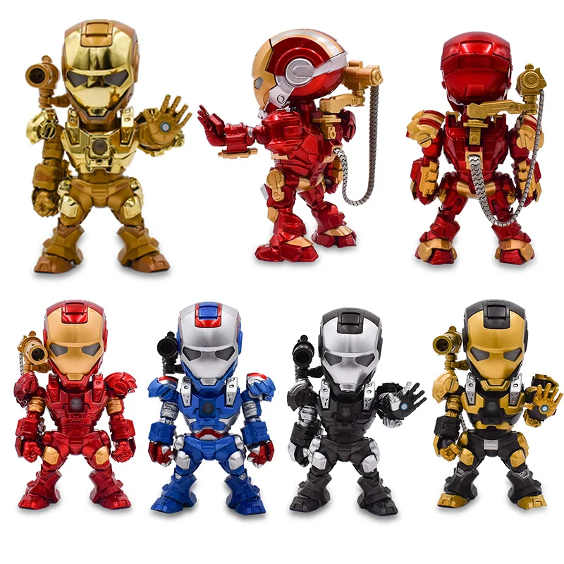 

13.5cm 7 styles Super Hero Ironman figure Nendoroid Spiderman PVC Action Figures Model with box juguetes homem de ferro