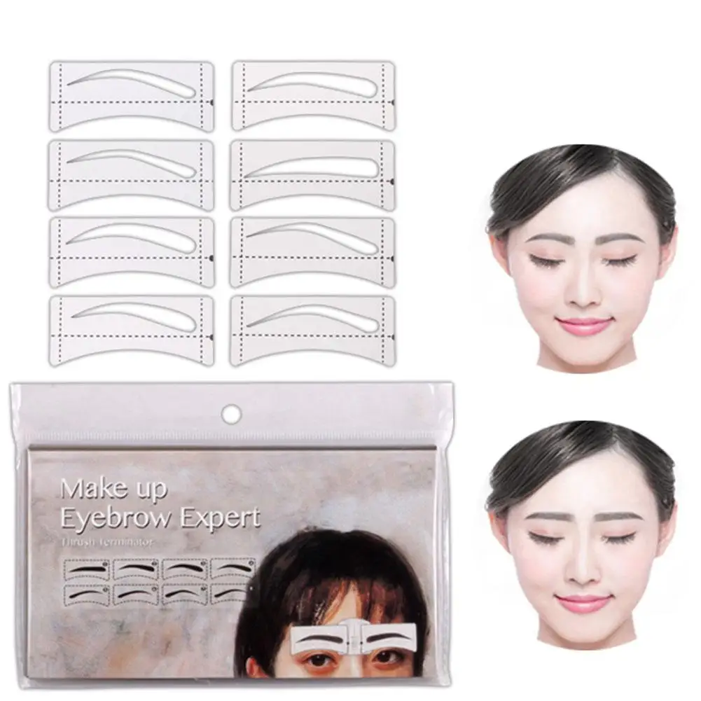 

BellyLady 32 Pcs/Set Fashion Eyebrow Template Stickers Makeup Eyebrow Stencils Drawing Card