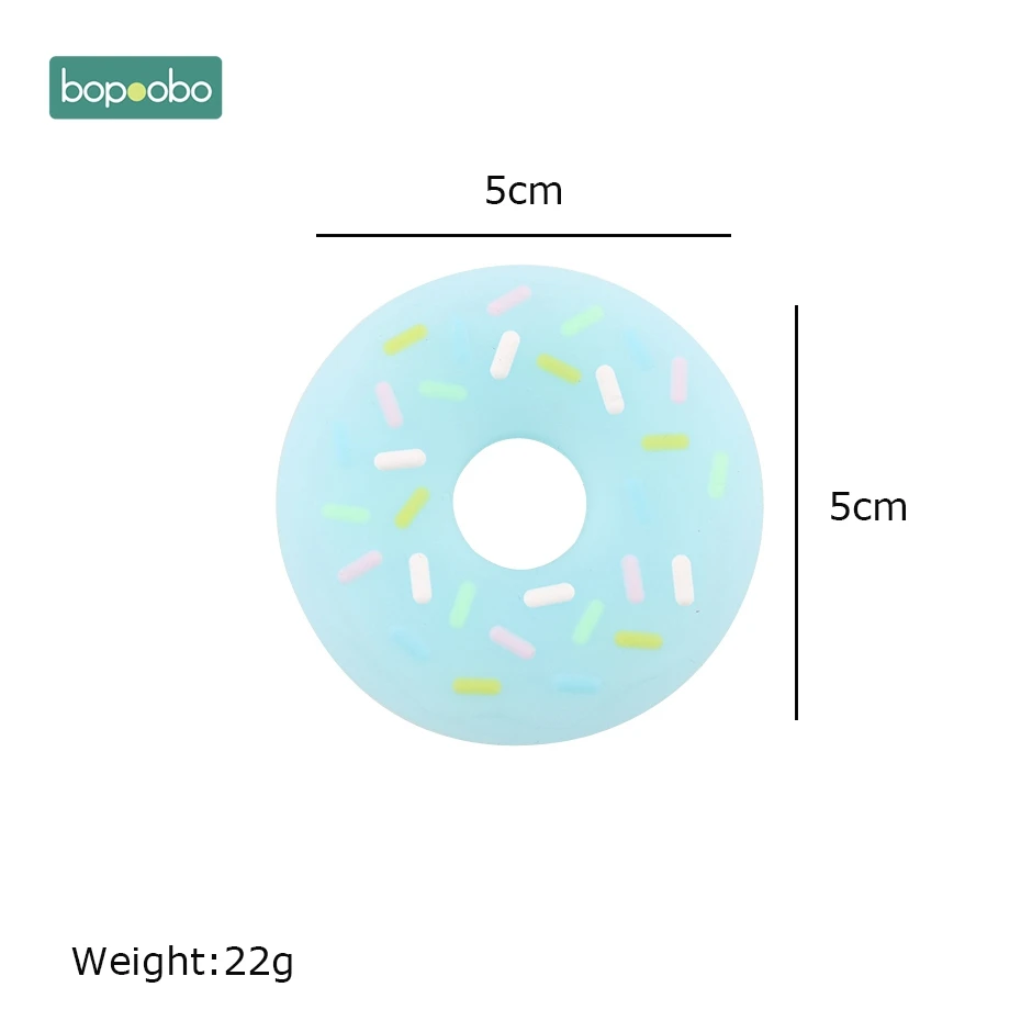 Bopobo 1 шт., силиконовый Прорезыватель для зубов, пищевой пончик, подвеска для прорезывания зубов, сделай сам, соска, клипт, аксессуары для ухода за ребенком, Gitfs - Цвет: blue donut