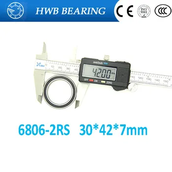 

10pcs free shipping The Rubber sealing cover Thin wall deep groove ball bearings 6806-2RS 30*42*7 mm