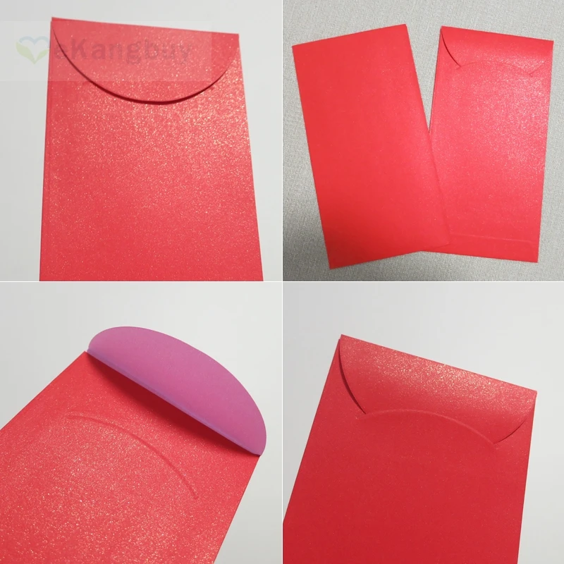 50 шт. 3,5x90 мм (3,7 "x 172") Self-seal красный конверт блестящие подарочные конверты