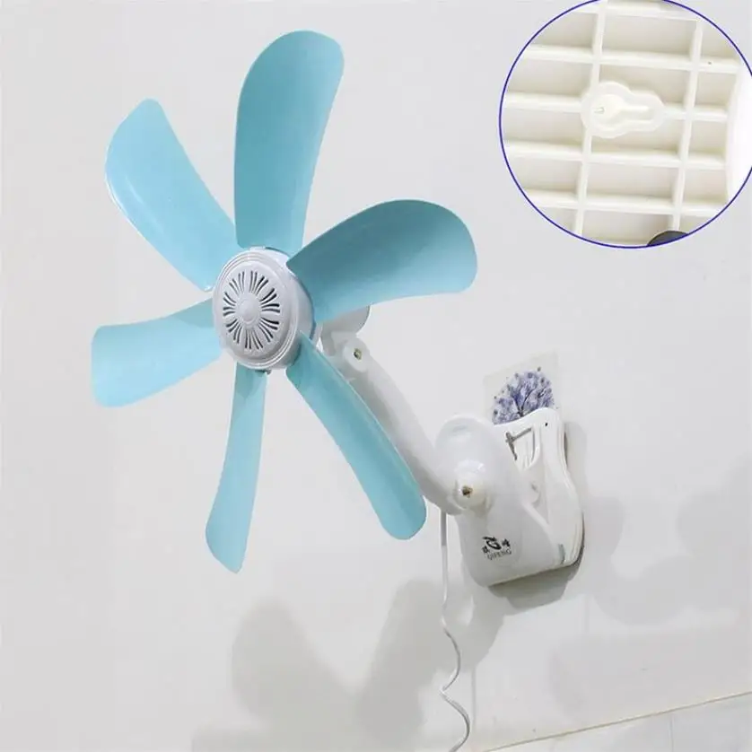 Online 2018 caliente silencioso 5 hojas ventilador eléctrico de Clip enfriador ventiladores de cochecito ventilador eléctrico multifunción de pared que cuelga el ventilador de la carpeta de la Mesa