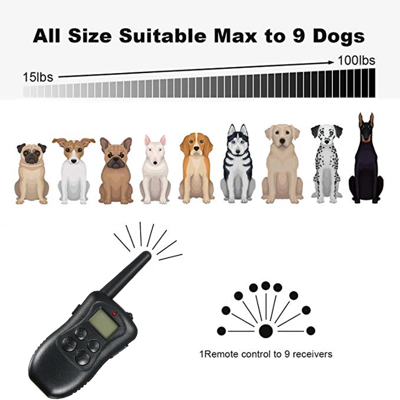 Вибрационный ошейник с электрическим током для дрессировки собак, наборы перезаряжаемых непромокаемых 350 м дистанционный звуковой сигнал/вибрация/Статическая стимуляция