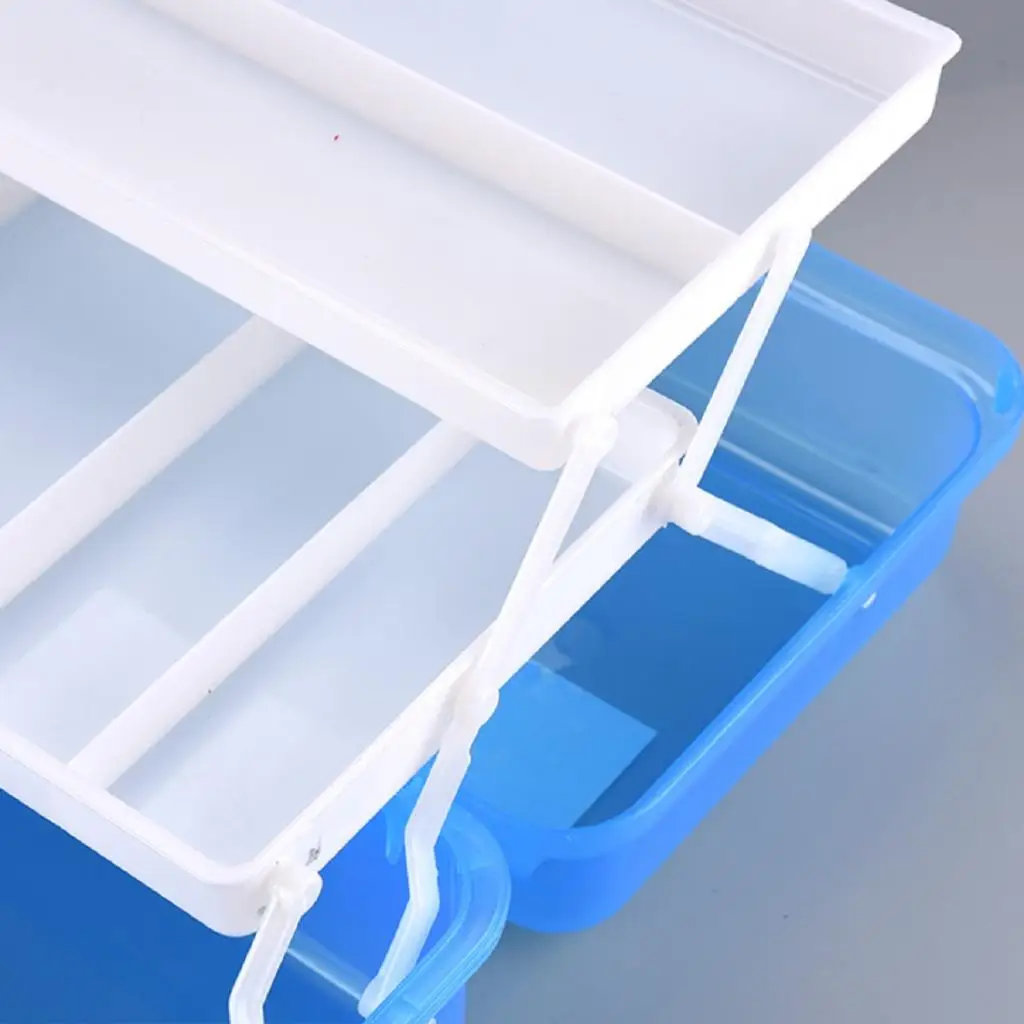 12 inch Plastic Art Supply Craft Storage Tool Box, Semi-clear with Two Trays