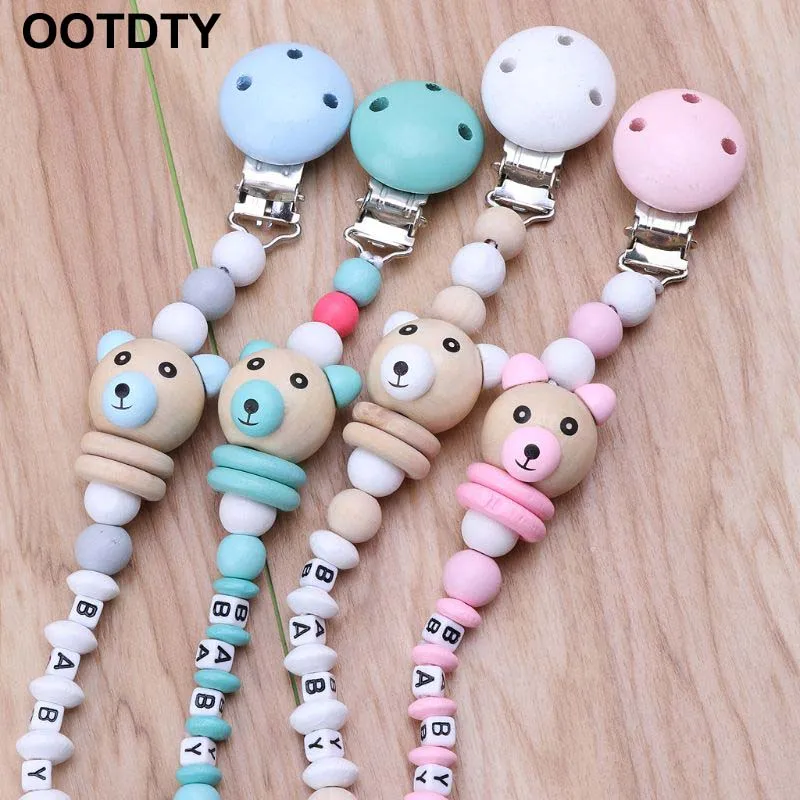 

Baby Pacifier Clip Pacifier Chain Panda Shape Hand Made Cute Colourful Beads Dummy Clip Baby Soother Holder For Baby Kid