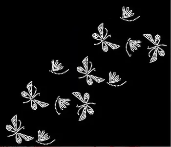 

2pc/lot Butterfly Hot Fix Iron on Rhinestone Transfer Applique Patch hot fix rhinestone transfer motifs