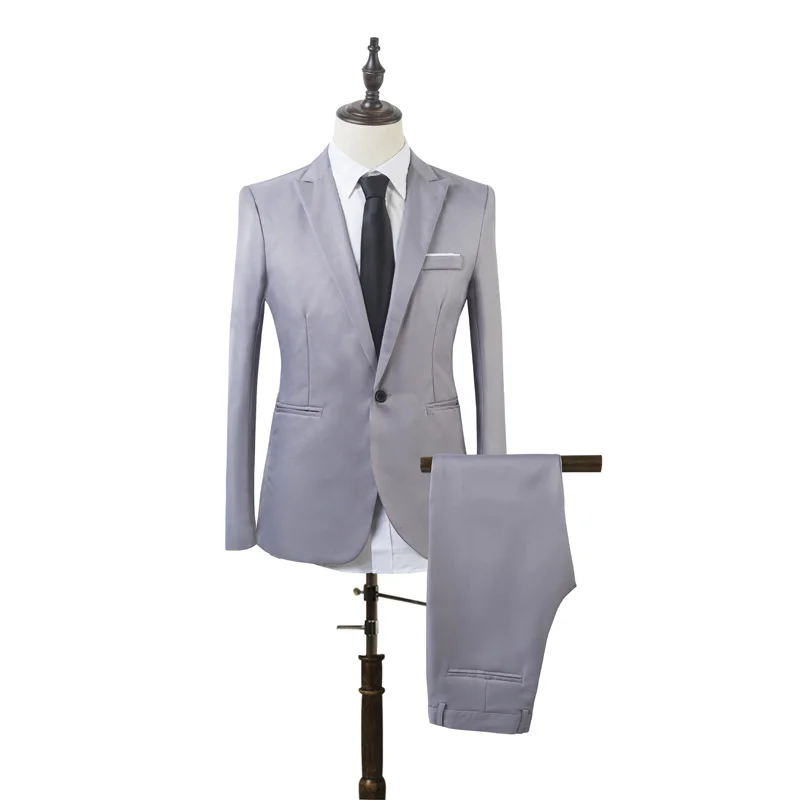 Cncool Business and Leisure Suit Men Two-piece Coat Trousers Suit Groom's Wedding Blazer+ Long Pants Men's Suits 7 Colors Option