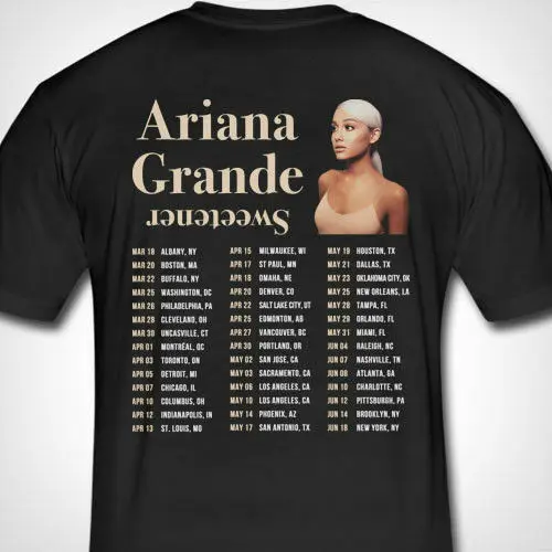 Новая футболка Ariana Grande Sweetener Tour Concert Мужская редкая Мужская брендовая Футболка с принтом из хлопка