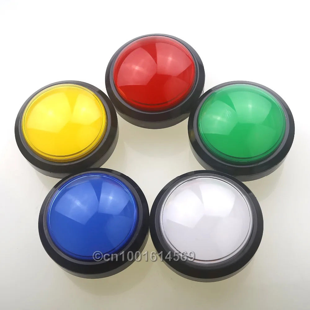 New 5 pcs lot 100mm Diameter Convex illuminated Push Button For Arcade font b Game b