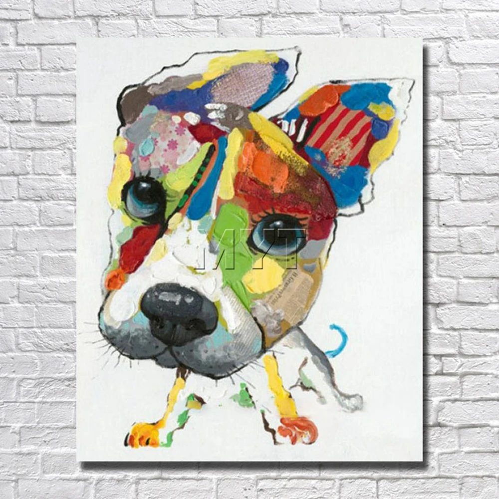Wall Art Canvas Abstract Dog Painting Home Decor Living Room Decor Pictures With Framed Painting