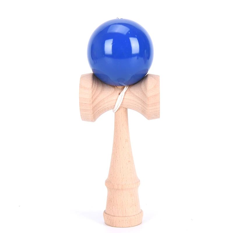 Деревянный шар Kendama PU краска 20 см струны профессиональные игрушки для взрослых досуг спортивная игрушка для игр на открытом воздухе - Цвет: Синий