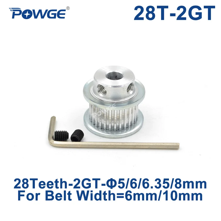 Powge Polia de Distribuição gt 28 Dentes 2gt Diâmetro 35 mm para Correia Síncrona Aberta Gt2 Largura mm 10 mm Pequeno Backlash 28 Dentes 28 t