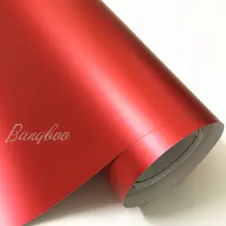 1,52x18 м Премиум Сатин Красный Матовый хромированный виниловая оберточная пленка стикер Airr пузырьковый бесплатно