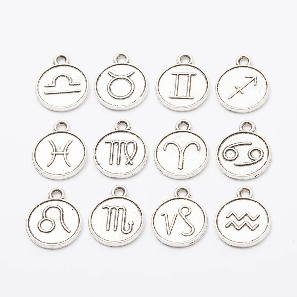 

12pcs Constellations Charms Antique Silver DIY Jewelry Making Pendant for Fashion Bracelet Necklace Earrings