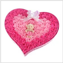 92PCS BOX Beauty Soap Handmade Rose Soap Flower Loving Heart Whitening Wedding Valentine s Day