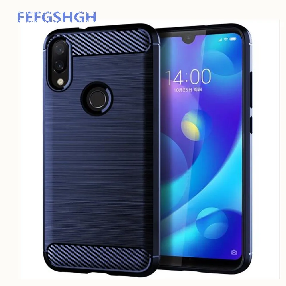 Чехол из углеродного волокна для Xiaomi Redmi Note 7 резиновый силиконовый чехол
