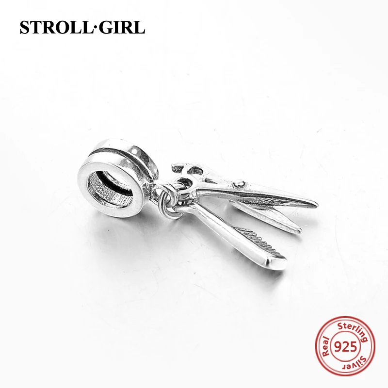 Fit Original Pandora Charms Bracelet Silver 925 Scissors Comb Charms Beads Authentic Pendant DIY Fashion Jewelry For Women Gifts