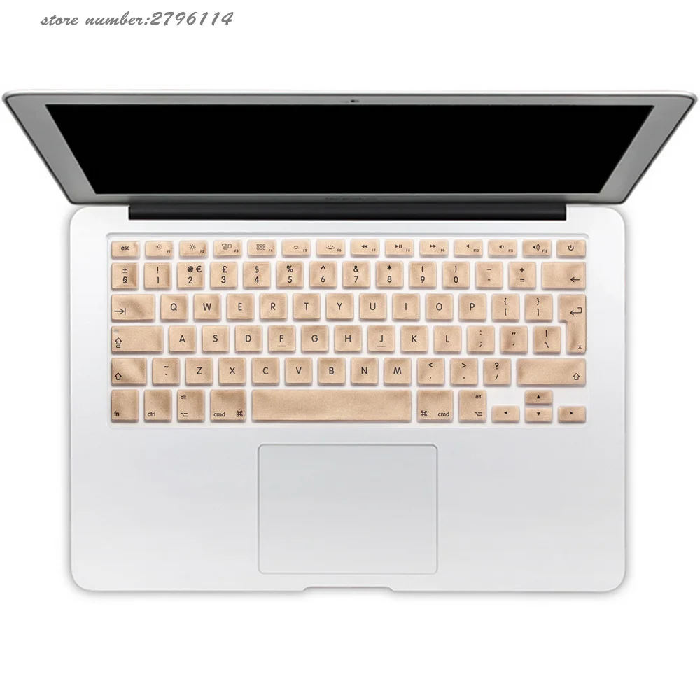 

For Apple Macbook Air 13 Inch Keyboard Cover Film Translucent EU English Alphabet Silicone Keyboard Cover For Pro 13 15 Retina