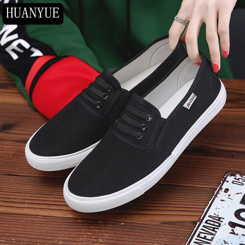 

Solid White Black Canvas Shoes For Women's Casual Shoes Breathable New Fashion 2018 Low Platform Walking Trainers Espadrilles