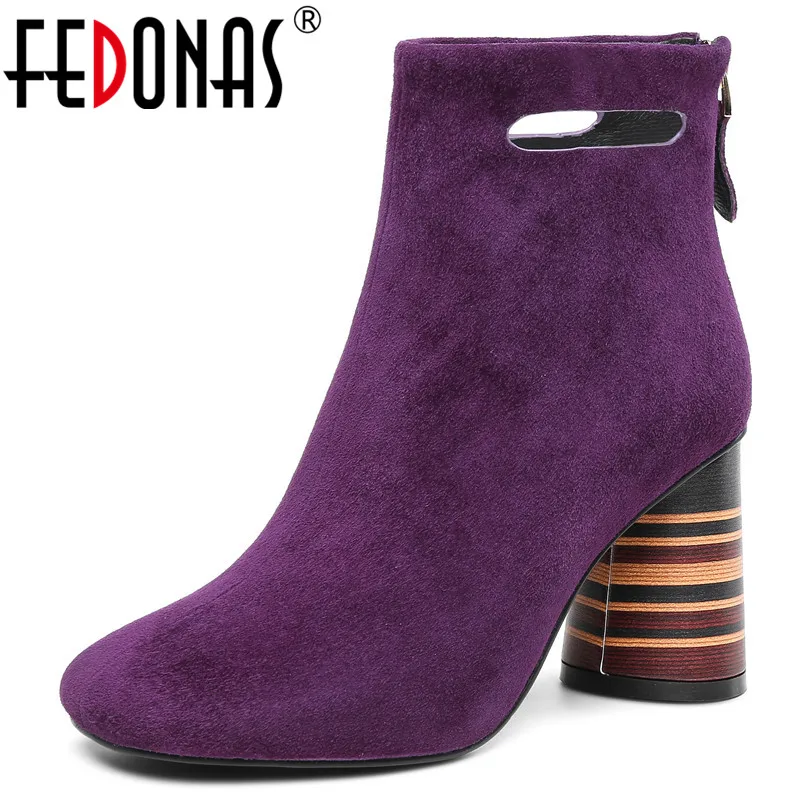FEDONAS Fashion Women Suede Leather Ankle Boots High Heels Back Zipper Short Autumn Winter Martin Shoes Woman Party Pumps Boots FEDONAS Fashion Women Suede Leather Ankle Boots High Heels Back Zipper Short Autumn Winter Martin Shoes Woman Party Pumps Boots