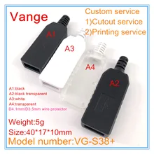 10 шт./лот черный прессованный ABS пластик Материал проект коробка diy 40*17*10 мм провода протектор для USB оборудования