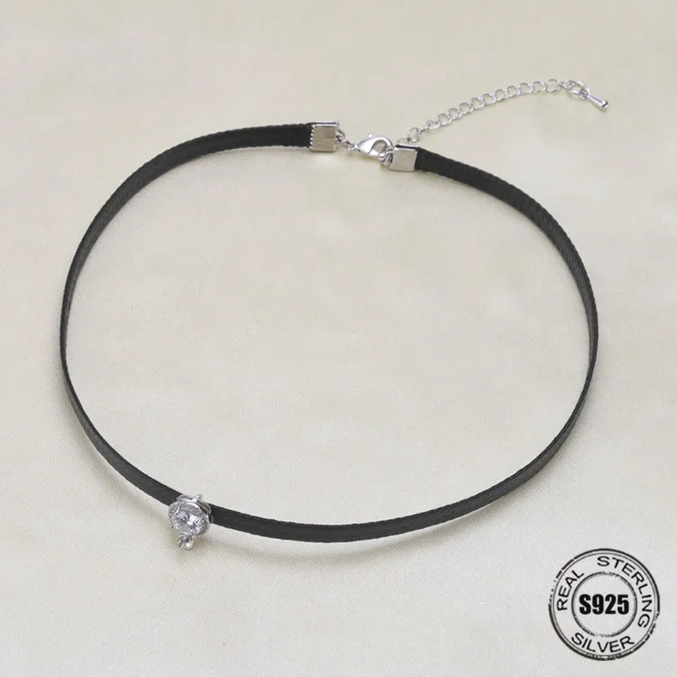 Necklace Pendant Findings S925 Sterling Silver Necklace Chain Settings Jewelry Parts Fittings