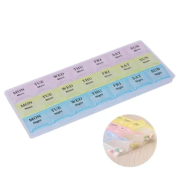 

7 Days Weekly 21/14/28 Compartment Lid Tablet Travel Pill Box Case Holder Medicine Storage Pills Organizer Splitter Pastillero