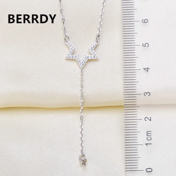 

925 Sterling Silver Fashion Pearl Necklace Mounting, Nice Quality Necklace Settings Jewelry Parts Fittings Charm Accessories