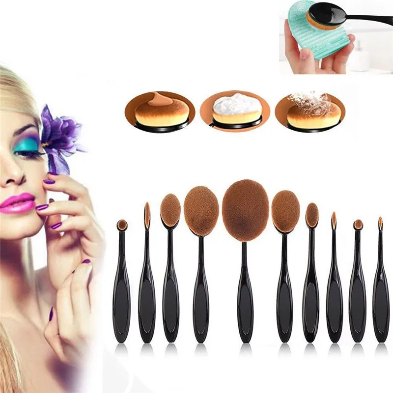 

10Pcs Foundation Brushes Toothbrush Shape Eyebrow Foundation Power Face Lip Eyeliner Makeup Brushes Makeup Beauty Tools Sets