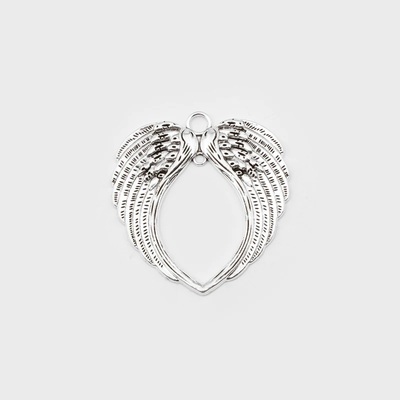 2 шт. античные серебряные крылья Ангела подвеска в форме сердца для DIY ожерелье ювелирных изделий фурнитура Аксессуары