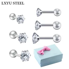 3 мм/4 мм/5 мм Крошечные Круглые сережки-гвоздики с кристаллами винт мяч женское из нержавеющей стали серьги мини маленькие детские серьги, пирсинг уха