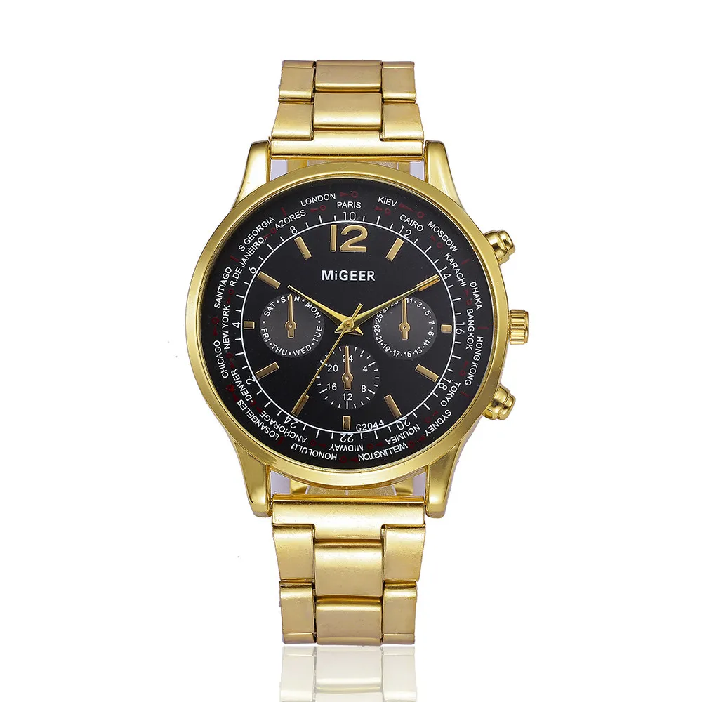 Новые мужские часы, мужские роскошные деловые наручные часы, Кристальные Аналоговые кварцевые наручные часы из нержавеющей стали, браслет Relogio Masculino - Цвет: H