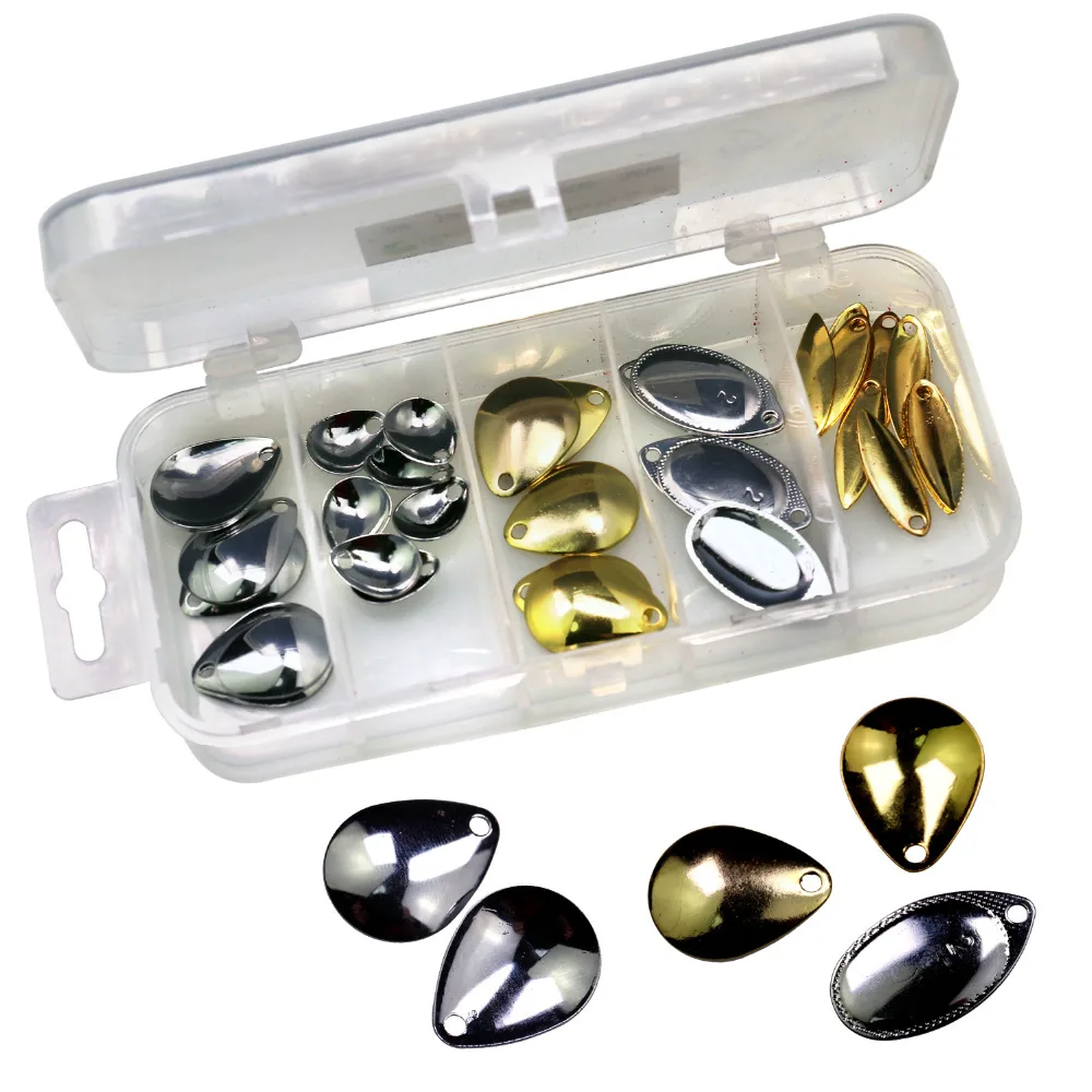 50pcs/lot Fishing Spinner Blade Smooth Spoons 0.5g-4g Iron Spoons Plaice 100pcs clevises DIY Kit Fishing Tackle