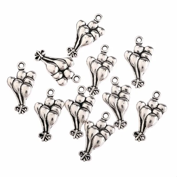 

10pcs Fashion Plated Tibetan Silver Balloons charms Pendants For Necklace DIY Jewelry making 12x29mm
