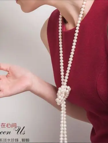 

FREE SHIPPING HOT sell new Style >>>> 8-9mm 32 inch AAA Akoya Natural White Pearl Necklace Handmade