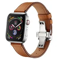 OSRUI кожаный ремешок для Apple watch группа 4 44 мм 40 бабочка ремешки с пряжками Iwatch серии 3 2 1 42 38 браслет наручный ремень