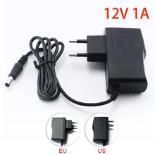 Gakaki 12V 1A 1000mA US EU Plug 100-240V AC to DC Power Adapter Supply Charger Charging adapter for LED Strip Light CCTV