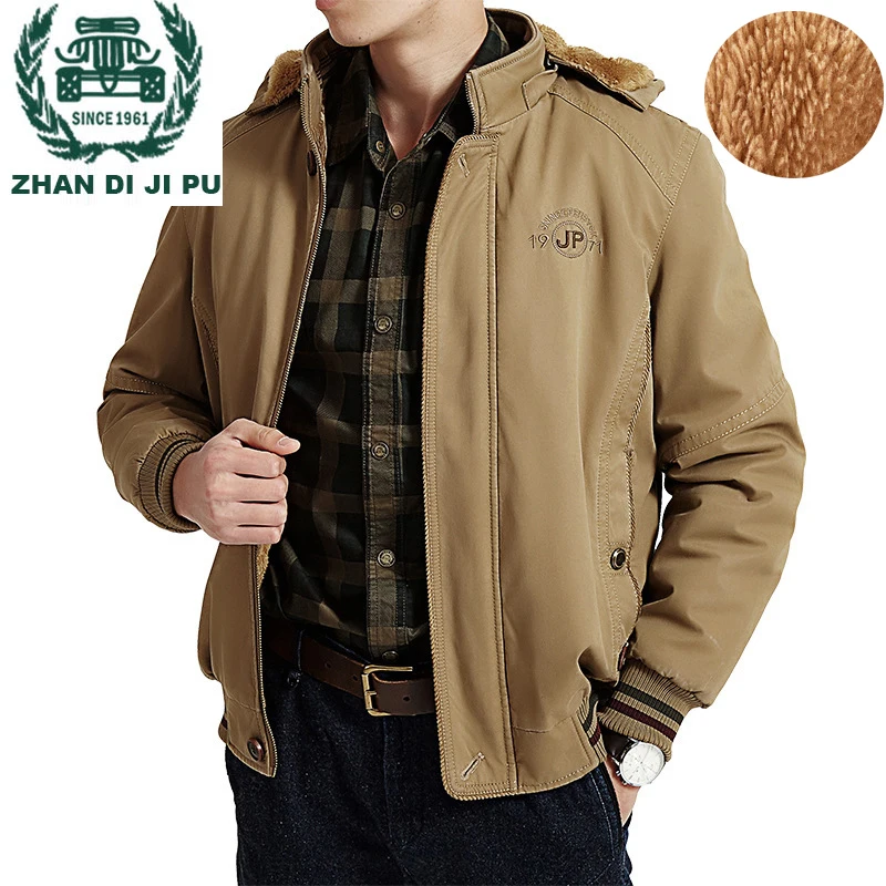 ZHAN DI JI PU бренд плюс размер 3XL 4XL 5XL 6XL 7XL 8XL зимняя куртка теплая флисовая подкладка