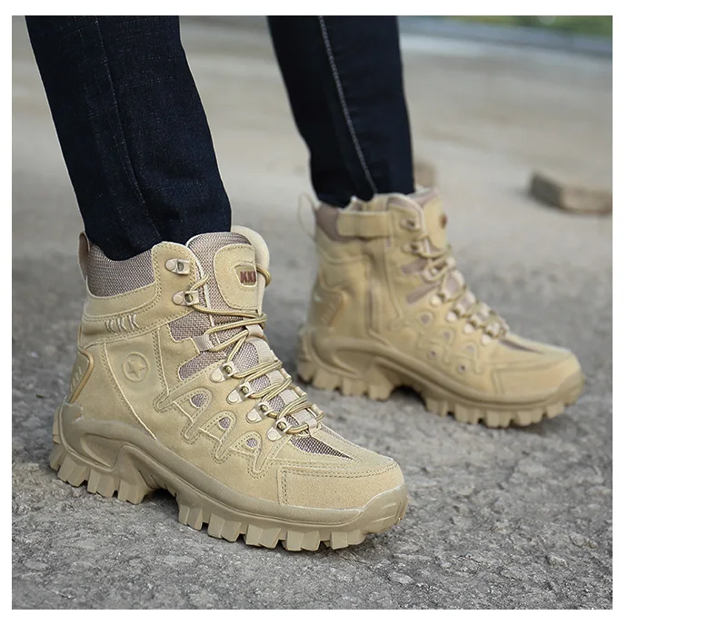 Brand Men's Boots Military boot Tactical Big Size Army Male Shoes Safety Combat Mens Chukka Ankle Bot Motocycle Boots (17)